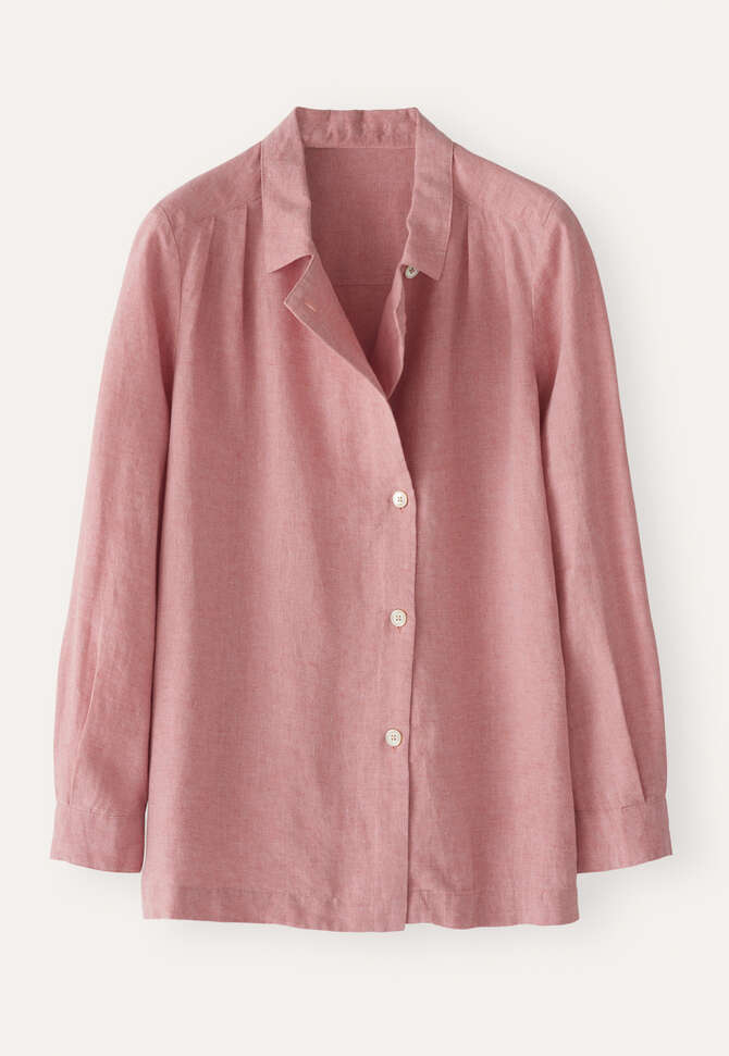 Hemd mit Kragen und Revers, Blasses Korallenrot, completeTheLook