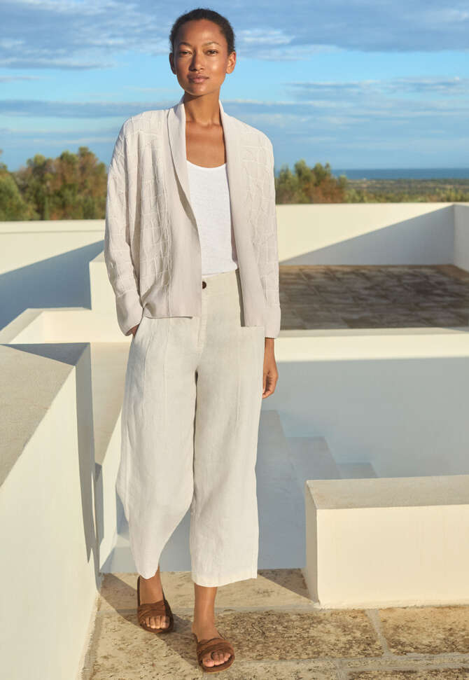Gemusterter Cardigan, Blasses Naturbeige, completeTheLook