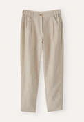 K&uuml;rzere, schmal zulaufende Hose, Natur, webstill