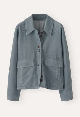 K&uuml;rzere Cordjacke, Enteneiblau, webstill
