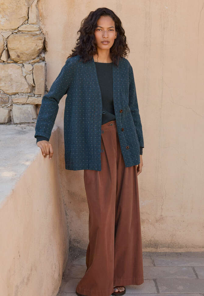 Jacke mit Kreuzmuster, Dunkles Petrol, completeTheLook