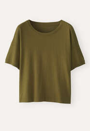T-Shirt, Dunkles Khaki, webstill