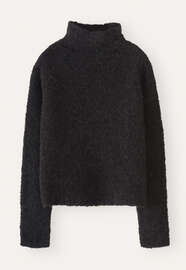 Pullover mit Trichterkragen, Schwarz meliert, webstill