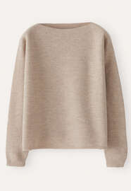 Kastiger Pullover, Rehbraun, webstill