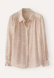 Bedruckte Bluse, Zartes Rouge, webstill