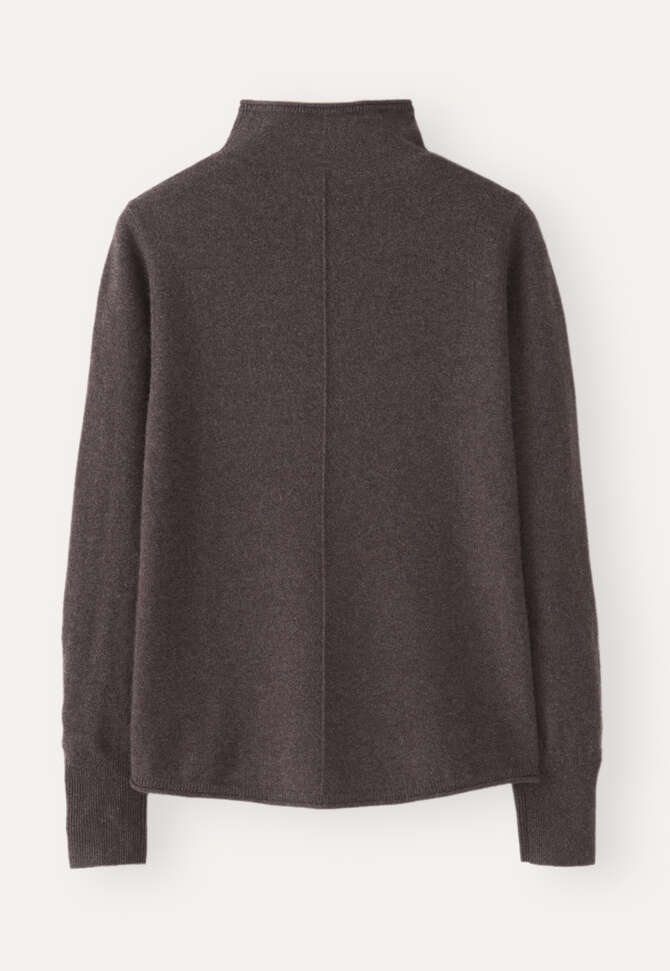 Pullover mit hohem Kragen, Maronenbraun, completeTheLook