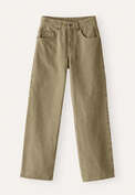 Jeans mit geradem Bein, Gewaschenes Oliv, webstill