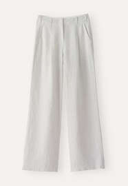 Hose mit Faltenfront, Eisgrau, webstill