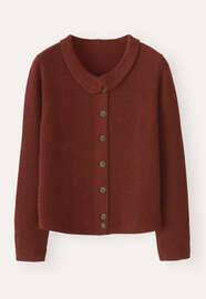 Cardigan mit Kragen, Kupferrot, webstill