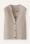 &Auml;rmelloser Cardigan, Muschelgrau, webstill