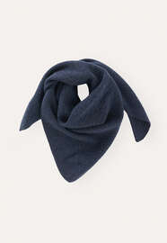 Dreieckiger Strickschal, Graublau, webstill