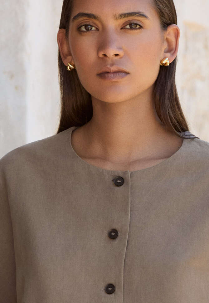Knoten-Ohrstecker, Gold, completeTheLook