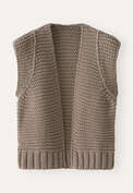 Handgestrickte Weste, Taupe, webstill