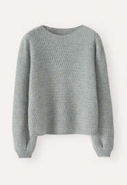 Fangmuster-Pullover, Frostiges Blau, webstill