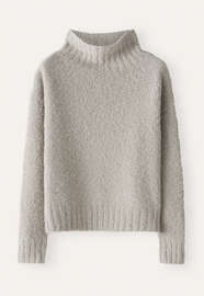 Pullover mit Trichterkragen, Rehbraun, webstill