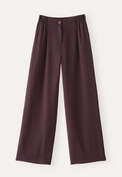 Elegante Hose mit weitem Bein, Weinrot, webstill