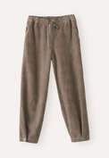 Schmal zulaufende Hose, Zartes Nerzbraun, webstill