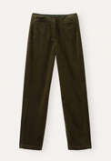 Hose mit geradem Bein, Dunkles Khaki, webstill