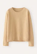 Pullover mit Rundhalsausschnitt, Zartes Senfgelb, webstill