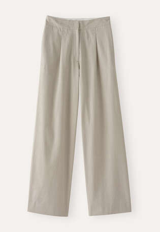 Bundfaltenhose, Warmes Grau, webstill