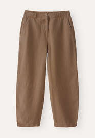 Barrel-Leg-Hose, Walnuss, webstill
