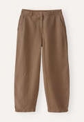 Barrel-Leg-Hose, Walnuss, webstill