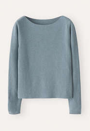 Pullover mit U-Boot-Ausschnitt, Aqua/Denim, webstill