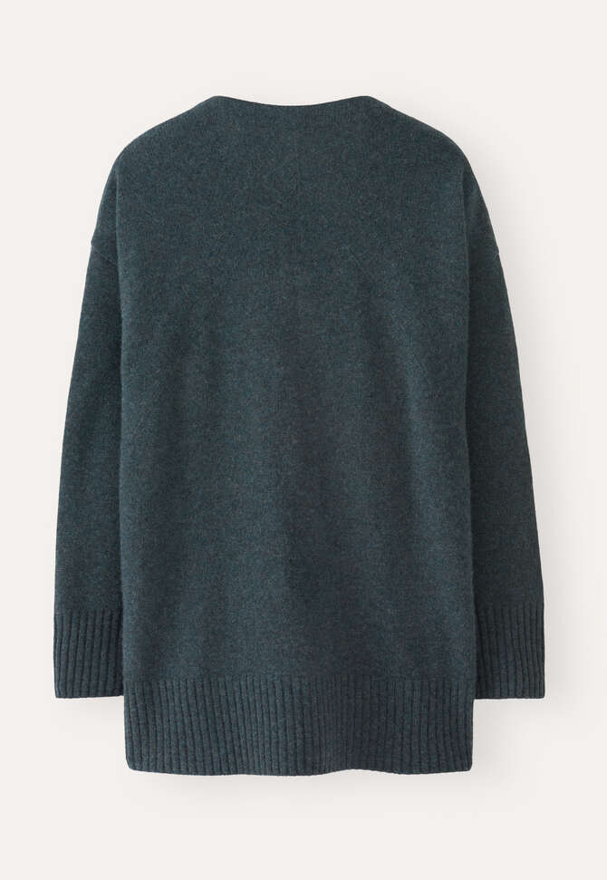 V-Ausschnitt-Cardigan, Petrol-Schiefer, completeTheLook