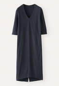 Kleid mit V-Ausschnitt, Mitternacht, webstill