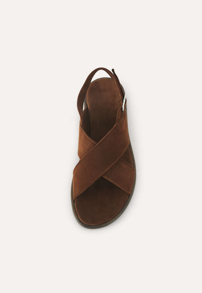 Sandale mit &uuml;berkreuzten Riemen, Schokolade, completeTheLook