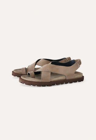 Sandale mit Zehendetail, Zartes Braun, webstill