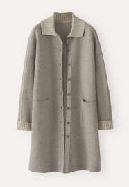 Wollwalk-Coatigan, Taupe/Rehbraun, webstill