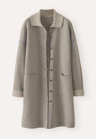 Wollwalk-Coatigan, Taupe/Rehbraun, webstill