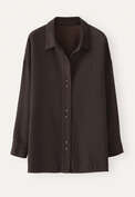 Overshirt, Schwarzbraun, webstill