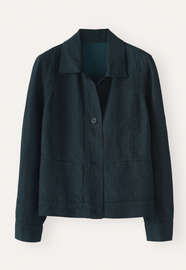 Kastige Jacke, Dunkles Petrol, webstill