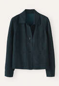 Kastige Jacke, Dunkles Petrol, webstill