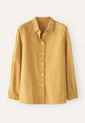 Overshirt mit geschwungenem Saum, Sandiges Ocker, webstill