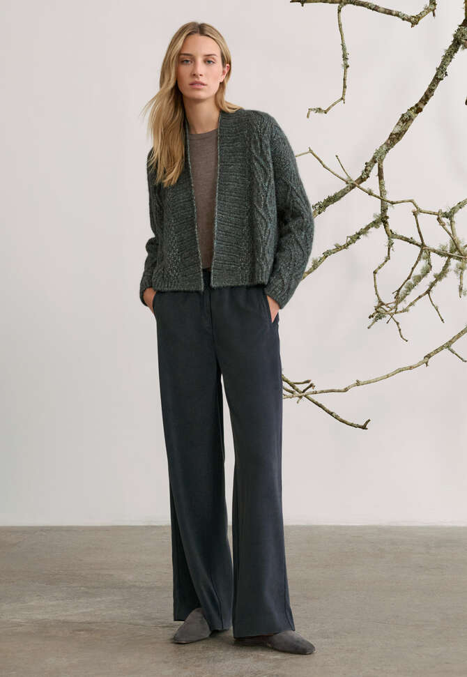 Zopfmuster-Cardigan, Aquamarin-Grau, completeTheLook