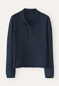 Pullover mit Kragen, Blauschwarz, webstill