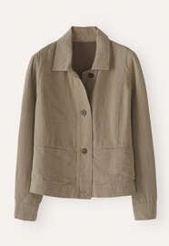 Kastige Jacke, Taupe, webstill