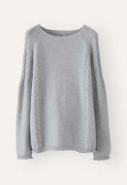 Pullover mit Zopfmuster, Gr&auml;uliches Aqua, webstill