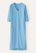 Kleid mit V-Ausschnitt, Glockenblume, webstill