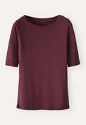 Geripptes Jersey-Oberteil, Weinpink, webstill