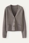 Gestrickte Jacke, Taupe-Braun, webstill