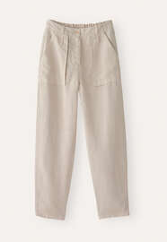Hose mit schmal zulaufendem Bein, Blasses Nerzbraun, webstill