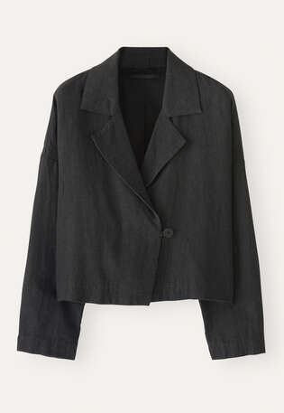 K&uuml;rzere Jacke, Grauschwarz, webstill