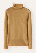Gerippter Pullover, Honiggelb, webstill