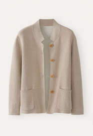 Doppelt gestrickte Jacke, Rehbraun, webstill