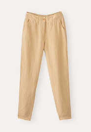 Schmal zulaufende Hose, Blasses Honiggelb, webstill