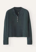 Pullover mit Knopfleiste, Petrol-Schiefer, webstill